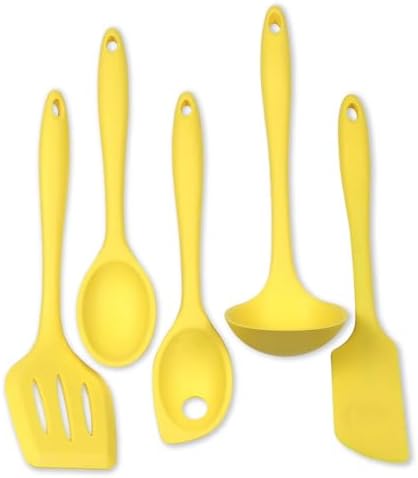Chef Craft Premium Silicone Kitchen Tool and Utensil Set, 5 Piece, Yellow