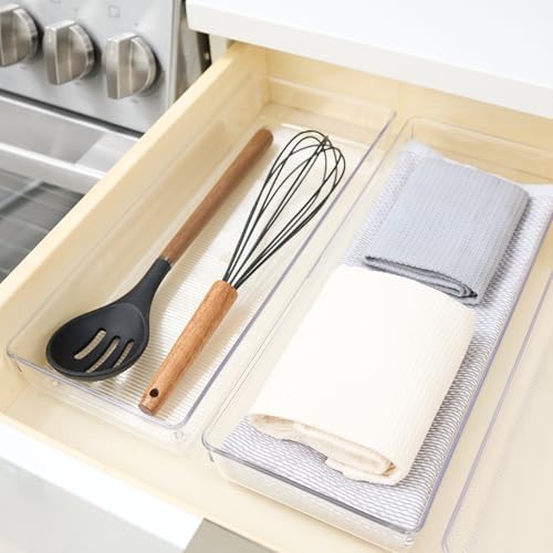 iDesign 5-Piece Kitchen Drawer Organizer Set, Clear