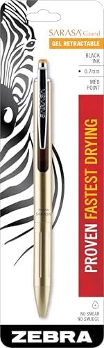 Zebra Pen SARASA Grand Retractable Gel Pen, Black Ink, 0.7mm, 1-Pack