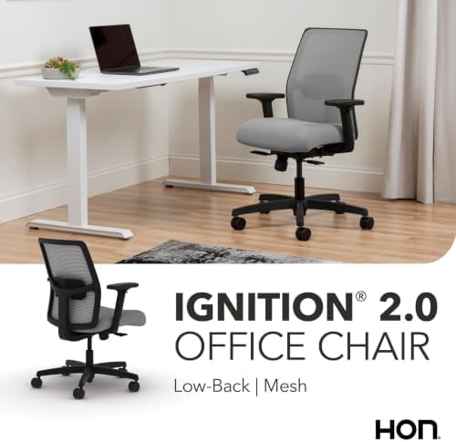 HON Ignition 2.0 Low Back Ergonomic Office Chair, Desk Chair, Frost