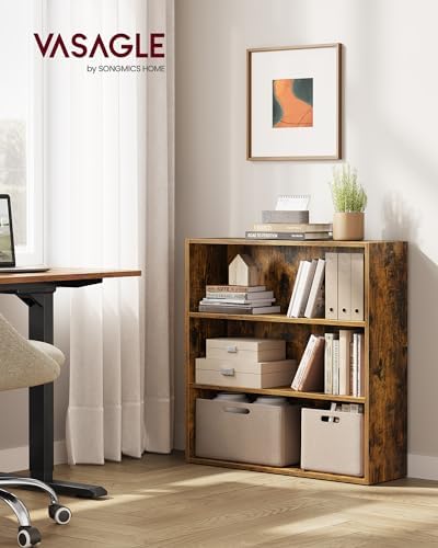 VASAGLE Set of 2 3-Tier Open Bookshelves, 31.5 Inches Wide