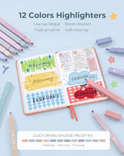 Nicpro 57 PCS Book Annotation Kit with Pen Case, Bible Study Supplies, Pink
