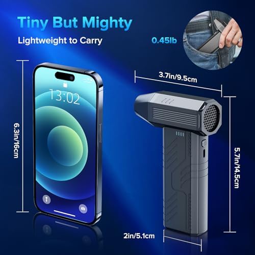 Compressed Air Duster, 8000mAh 130,000 RPM Keyboard Cleaner, Replace Compressed air can, Computer Accessories for Outdoors, PC, Electronics, Snow and Car Dust Off