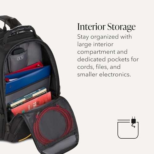 SWISSGEAR 1900 ScanSmart Laptop Backpack, Fits Most 17-Inch Laptops, TSA-Friendly Lay-Flat Design, RFID Protection, and Tablet Pocket, Black, 31L, 18.5-Inch
