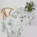 Eucalyptus Leaf Tablecloth, Spring Botanical Sage Green Watercolor Floral Plant Branches Print Table Cloth for Home Kitchen Dining Outdoor Patio Wedding Decor 55x55in