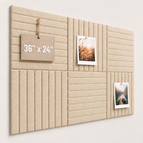 Stripe Felt Bulletin Board Tiles, Cork Board Alternative 24 x 36 in