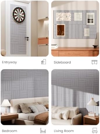 Bumusty 36" x 24" Large Cork Board Alternative, Soft Gray