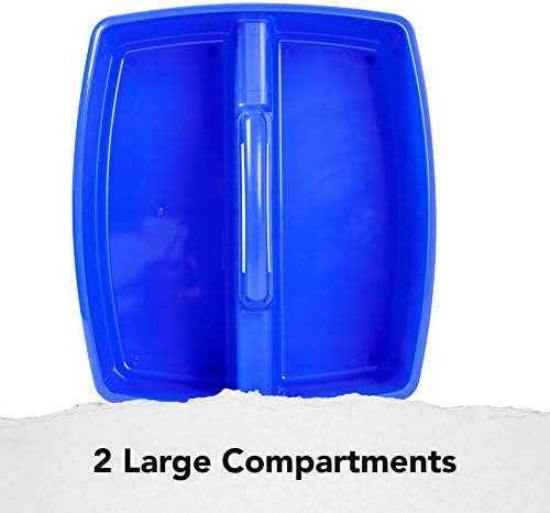 Storex Classroom Craft Caddy, 3 Compartment Plastic Organizer with Carry Handle, Assorted Colors, Color Assortment WILL Vary, 9.25 x 5.25 x 9.25 Inch, Case of Six 5-Packs (00941A06C)