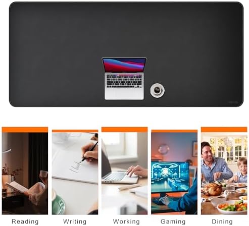 Mydours 79" x 36" Extra Large Desk Pad XXL, PU Leather Mouse Mat, (Black)