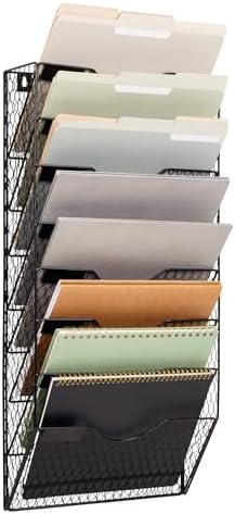 Mind Reader Wall Mounted File Organizer, Black