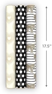 Hallmark Wedding Wrapping Paper Mini Rolls, 3-Pack, 60 Sq. Ft.