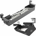 VIVO No Drill 35 inch Under-Desk Clamp-On Cable Management Box with Flip-Open Lid, Easy-to-Open Steel Cord and Power Strip Organizer, Cable Organizer Tray, 11 lbs Capacity, Black, DESK-ACMB35-C