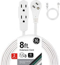 GE 3-Outlet Flat Extension Cord 8 Ft Grounded Extension Cord