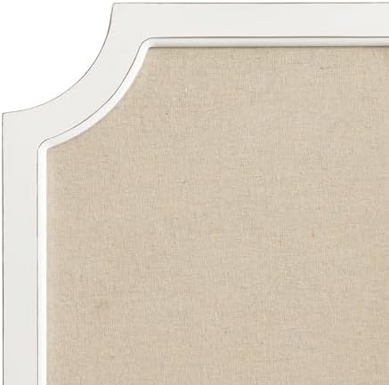 Hogan Framed Scalloped Decorative Wall Pinboard; White; 18 x 30; Rustic Modern Farmhouse Bulletin Board for Wall Organization and Decorative Displays