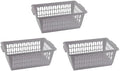 YBM HOME Plastic Perforated Storage Basket Bin Office Drawer, Shelf Desktop Countertop Tray Organizer 32-1188 (3, grey)