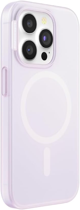 PopSockets iPhone 15 Pro Phone Case with MagSafe- Opalescent White | Magnetic, Wireless Charging, Camera & Drop Protection, White, Iridescent, Holographic