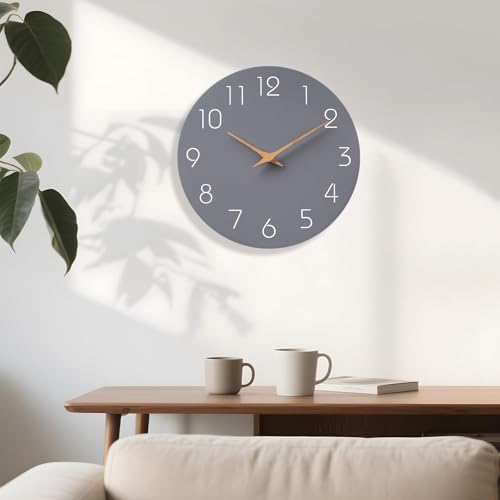 Mosewa Wall Clock 14" Battery Operated Silent Non-Ticking Simple Modern