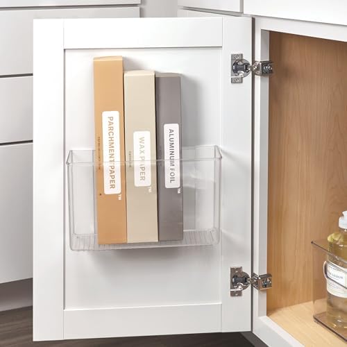 iDesign Adhesive Organizer Bin, Set of 2, Clear
