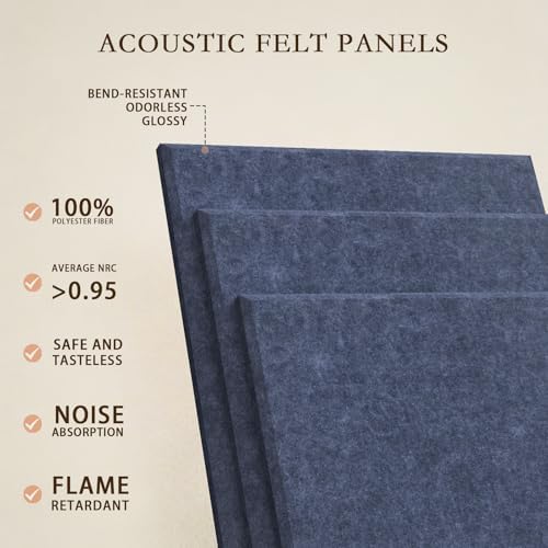 JBER Cork Board Alternative, 6 Pack 36" x 24" Felt Board, Starlight Blue