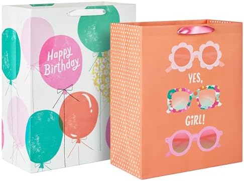 Hallmark Birthday Gift Bags, 2-Pack (Sunglasses and Balloons)