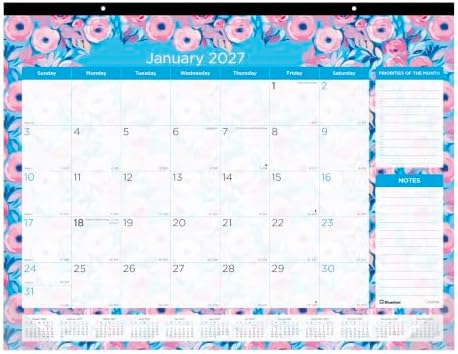 Blueline® 2027 Colorful Monthly Desk Pad Calendar, 12 Months, January to December, 22" x 17", Floral (C194128)