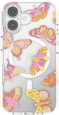 PopSockets iPhone 16 Phone Case with MagSafe- Sunset Mariposa | Magnetic, Wireless Charging, Camera & Drop Protection, Butterfly, Moth, Luna, Western, Boho, Aesthetic
