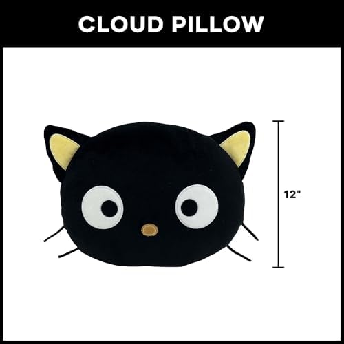 Northwest Sanrio Chococat Cloud Pillow 12" – Plush Cat for Kids & Adults, Cute Cartoon Character, Bedroom Decor