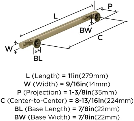 Amerock 8-13/16" Everett Golden Champagne Drawer Pull