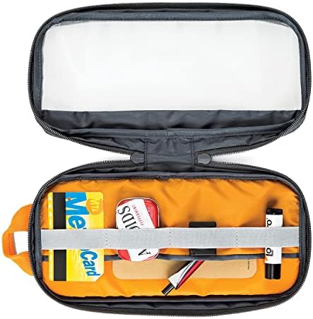 Lowepro GearUp Pouch Medium, Travel Essentials, Travel Case for PC Cords, Cables, Adapters, Batteries, Chargers, USB Sticks, Laptop Accessories, Made of Recycled Fabric, Grey