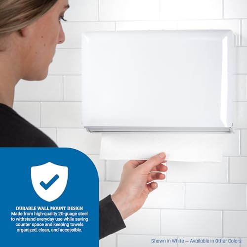 SANT1800WH - Standard Key-Lock Singlefold Towel Dispenser, Steel, 10 3/4 X 6 X 7 1/2, White