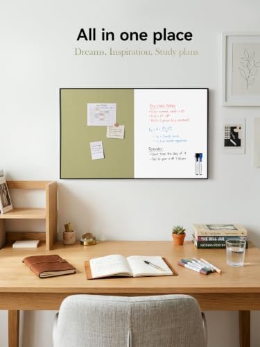 ARCOBIS Cork Board White Board Combo for Wall