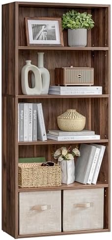 VASAGLE 5-Tier Bookshelf, Storage Organizer, 23.6 x 9.4 x 52.8 Inches