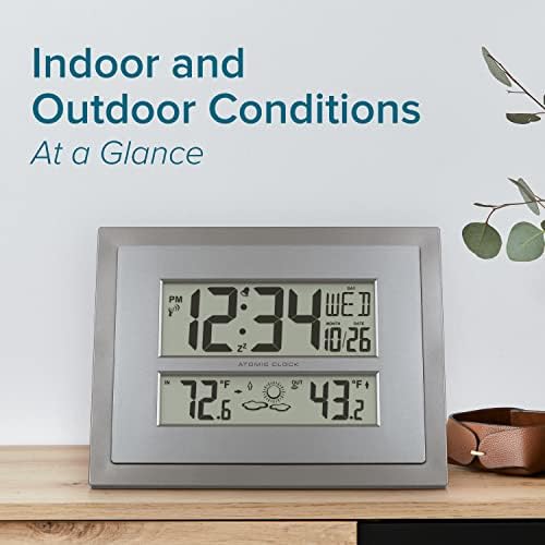 La Crosse Technology 512-85937 Gray Atomic Digital Clock with Temperature