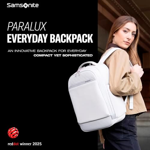 Samsonite Paralux Everyday Backpack - Laptop & Tablet Backpack with 5 Compartments, Removable TecKit™ Pouch, Microsuede Trim, Water Bottle Pockets - Work, Commute & Travel Bag - Olive