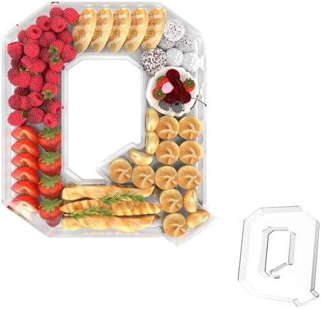 11" Acrylic Letter Charcuterie Tray,Fillable Alphabet & Number Box(Letter Q)