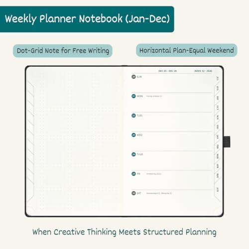 BEZEND 2027 Planner Weekly Monthly (A5 5.5"x8.5") Dot-Grid Journal in One