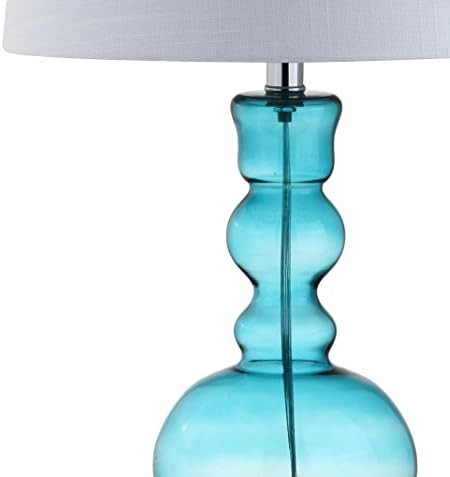 JONATHAN Y Genie 28.5" Glass Table Lamp, Aqua, Set of 2