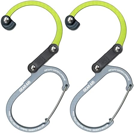 GEAR AID HEROCLIP 360° Swivel Carabiner Gear Clip and Hook (Medium) for Camping, Backpack, Suitcases and Garage Organization