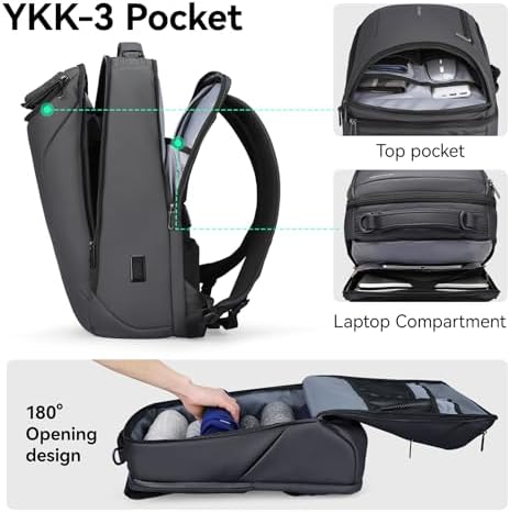 MARK RYDEN Business Backpack for Men, Waterproof High Tech Backpack with Sport Car Shape Design and USB Charging Port, Travel Laptop Backpack Fits 17.3 Inch Notebook