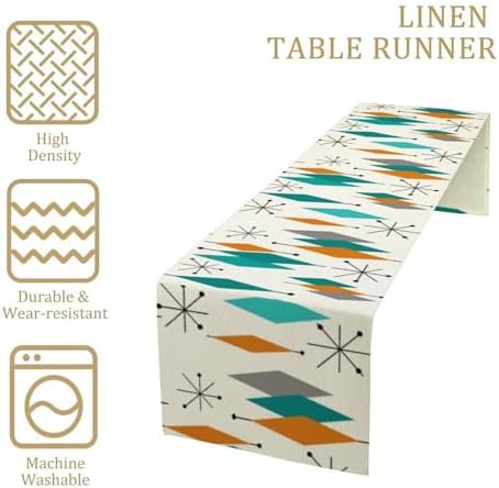 Mid Century Modern Table Runner,Table Runners for Kitchen Dining Modern Tables Decor Decoration for Kitchen Family Dinner Table Holiday Party Farmhouse 13 x 120 Inch