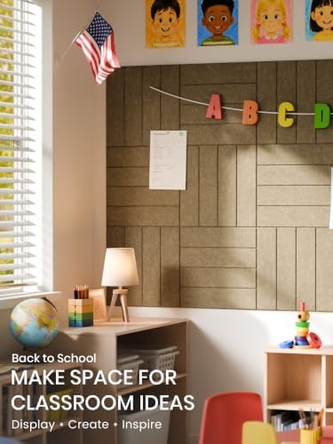 Bumusty 48" x 36" Large Cork Board Alternative, Earth Brown