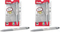 Pentel Glidewrite Signature Ballpoint Pen Pearl White Barrel, (1.0mm) Medium Line, Black Ink, 12 Pens (BX930W-A) (Pack of 2)