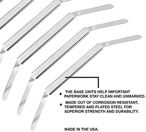 OLYMPX 500 Pcs of 1” Capacity Premium Metal Prong Paper Fastener Bases, 2.75 Inch Base for Paper File Clip Folder Accessories, Pack of 5 Boxes, 100 Bases per Box