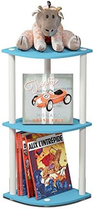 Furinno Turn-N-Tube Toolless Assembly 3-Tier Storage Shelves, Light Blue