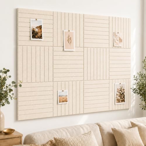 Stripe Felt Bulletin Board Tiles, Cork Board Alternative 24 x 36 in