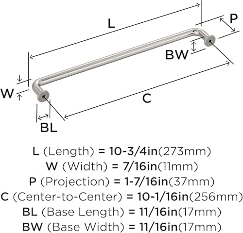 Amerock 10-1/16" Factor Satin Nickel Drawer Pull