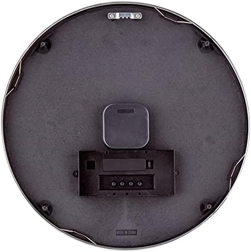 Bulova Manager Wall Clock C4810 | 14" Brushed Aluminum Industrial Frame with Digital Date & Temperature Display | Silent Sweep Quartz Movement | Battery Operated | Office & Home Décor