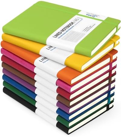 Dynta Hardcover Journal Notebooks A5 Lined 10 Journals Bulk for Writing