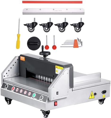 VEVOR Electric Paper Cutter, 13" /330.2mm Cutting Width, 1.57"/40mm Cutting Thickness, Desktop Paper Cutting Machine with Button Control, Electric Paper Trimmer for Office, School, Printing Plant