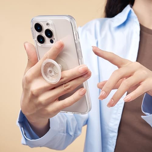 PopSockets Adhesive Phone Grip, Holder- Clear Glitter